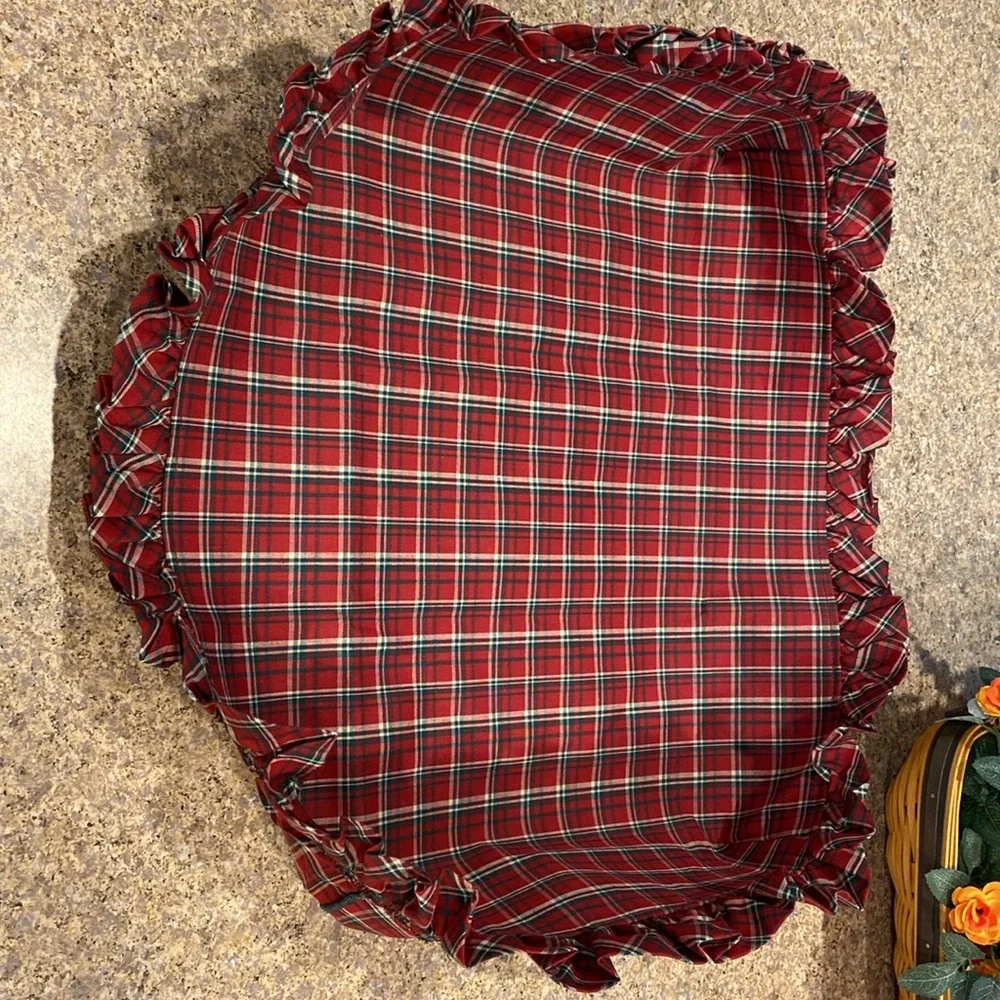 NIP Longaberger Plaid Tidings Serving Tray Basket Fabric Liner 20338 Liner Only